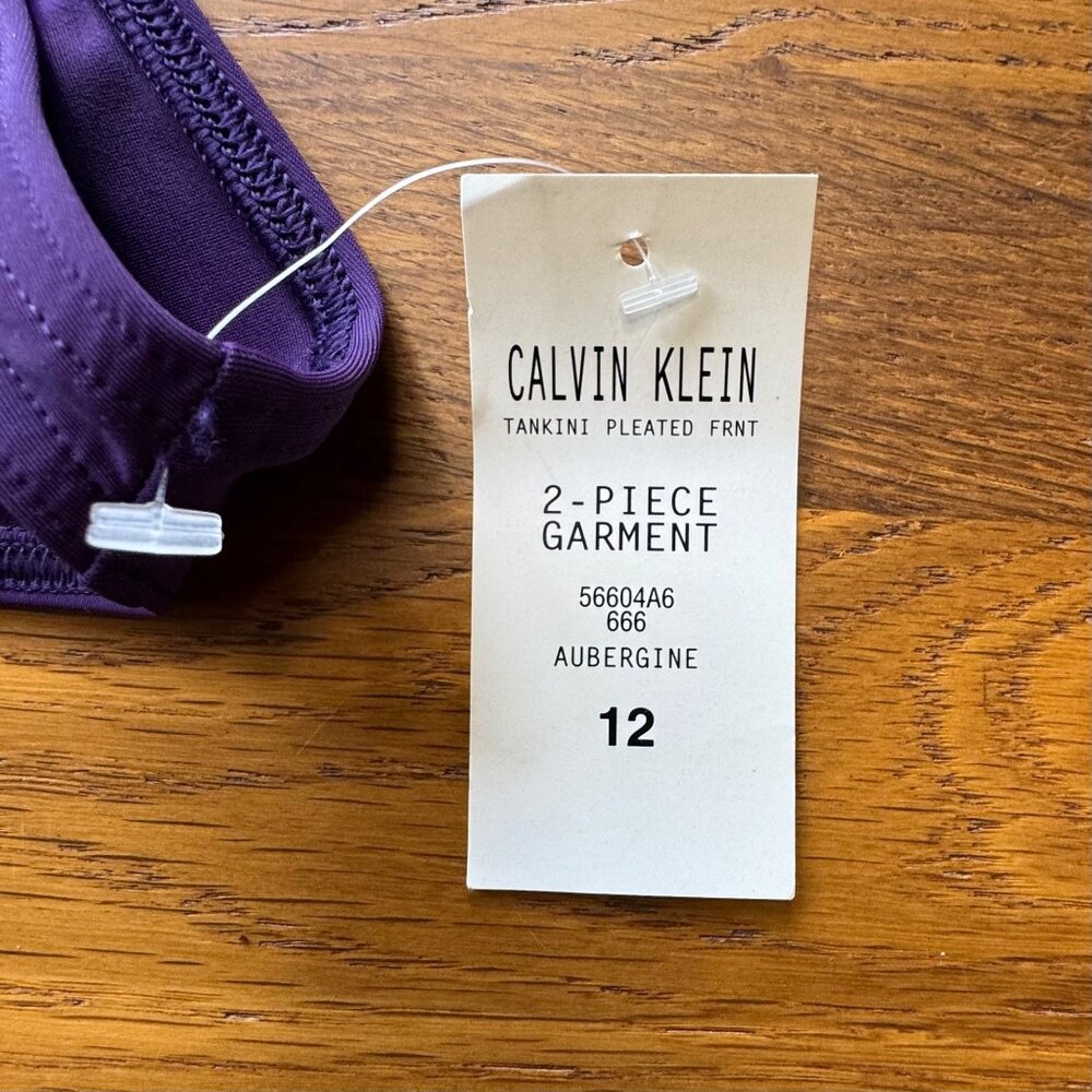 CALVIN KLEIN Tankini Swimsuit Set Womens 12 NEW Purple Two Piece Tank Bikini NWT - Picture 14 of 14
